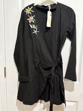 Fanm Mon Embroidered Wrap Dress
